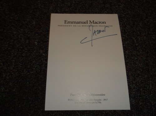 Emmanuel Macron foto firmata 4x6 Presidente di Francia autografo