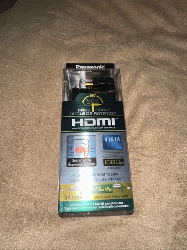 Panasonic RPCDHF15 HDMI 180° Cable 4.9ft High Quality 4.9Gbps 1080P Factory NEW - Picture 3 of 9