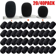 20/40pcs Microphone Windscreen Sponge Cover Headset Mic Foam Cap for Gooseneck