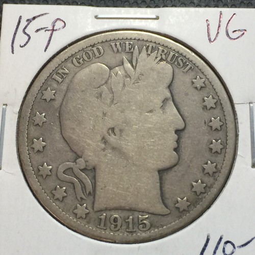 1915-P  VG    Barber Half Dollar   LY and part IT  Key Date    Combined Shipping - Picture 1 of 2