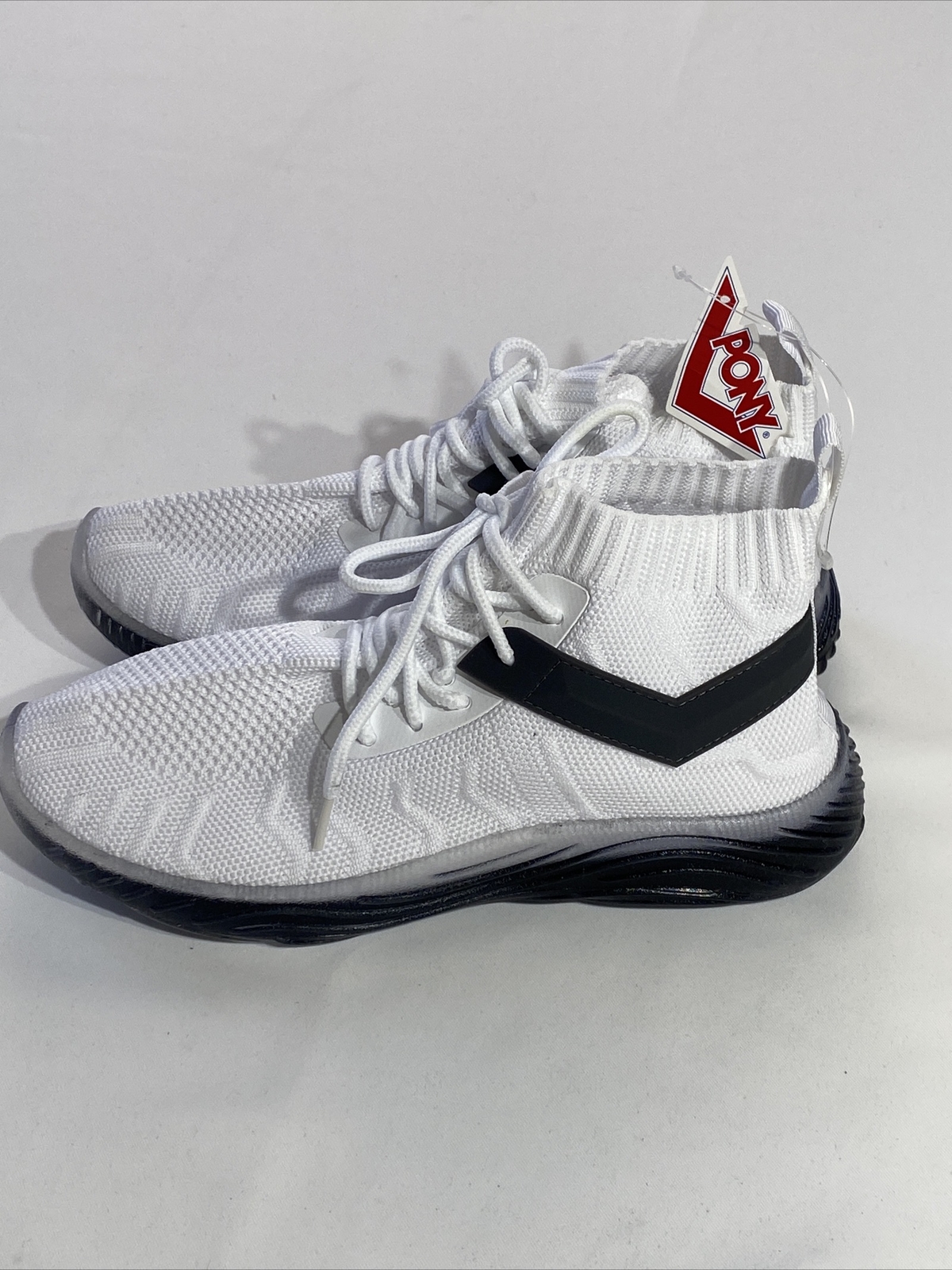 Scarpe sneakers Pony Rhythm donna taglia 7 5 bianco nero ombré suola gomma tessuto