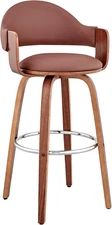 Daxton Mid Century Modern Swivel Bar Stool for Kitchen Island Counter in Brown F