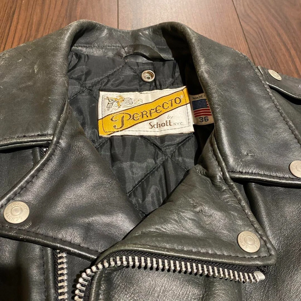 Schott Leather Jacket Double Riders Outerwear Apparel Fashion 80s-90s PERFECTO - Image 4 of 4