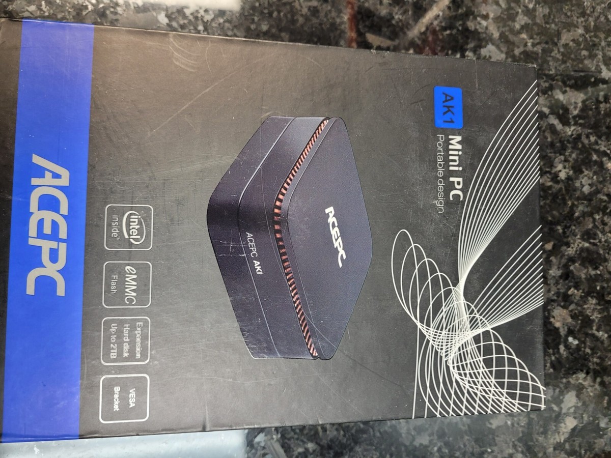 AK1 Mini PC Windows 10 Pro - Micro Desktop PC, 4GB DDR3/64GB eMMC