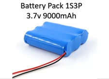 3.7v 9000 mAh  Li-ion  battery pack 1S3P