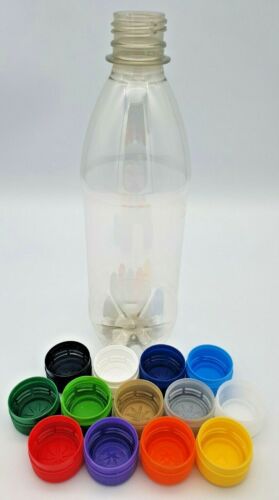 Klare 500ml PET Flaschen Cordial Home Brew mit Auswahl der Kappe Farben x 100er-Pack - Bild 1 von 25