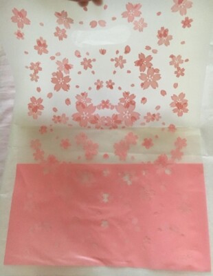 10 Japanese Cherry Blossom Sakura Pink Gift Bag Die Cut Bags