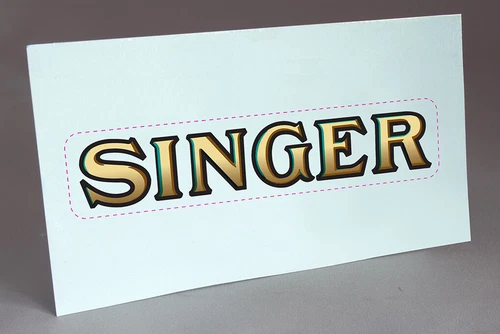 PRE CUT SINGER LID (A) WATER SLIDE DECAL for SEWING MACHINE RESTORATION