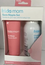 Frida Mom Sore Nipple Set | Cracked Nipple Saline Spray, No-Mess Cream | 2 Piece