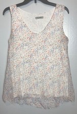 Elena Baldi Italy Silk Chiffon Tank Top Size S Ditsy Floral Romantic Flowy Boho