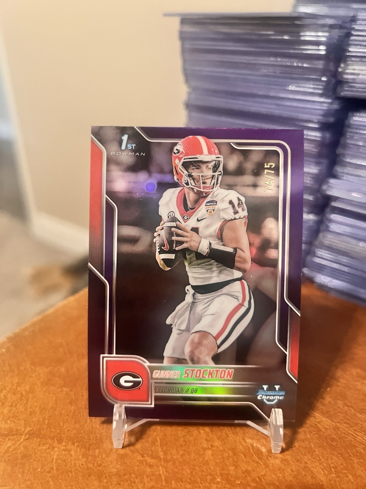 2025 Bowman University Chrome - Gunner Stockton #131 Purple Refractor /75 (RC)