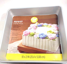 Wilton Performance Pans Aluminum Square Cake and Brownie Pan, 10"x 10" x 2"