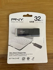 NEW PNY Memory Flash P-FD32GATT03-EFS2  32 GB Attache Sony Flash Drive 