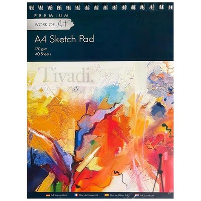 Kreativer A4 Skizzenblock - 40 Blatt 170 g/m² Papier, zufälliges Cover-Design