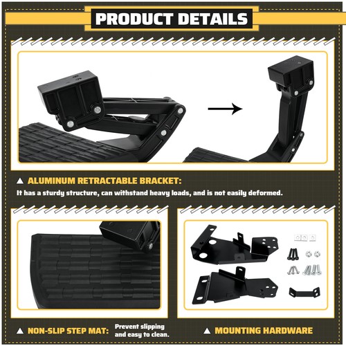 75328-01A Rear Bed Step Retractable Bumper Step for Ford F150 2021 2022 ...
