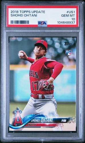 2018 Topps Update - Shohei Ohtani #US1 Pitching in Red Jersey (RC) PSA 10