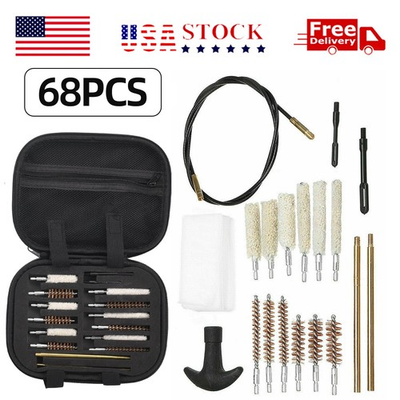 #ad 68 PCS Gun Cleaning Kit Pro Universal Pistol Rifle Shotgun Cleaner Set US $14.95