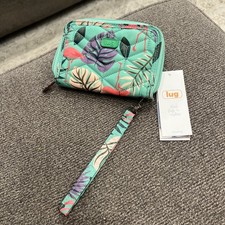 Lug Compact RFID Full Zip Around Wallet Flamingo Mint Travel