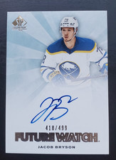 2021-22 SP Authentic Jacob Bryson Retro Future Watch Auto RC 418/499 Sabres