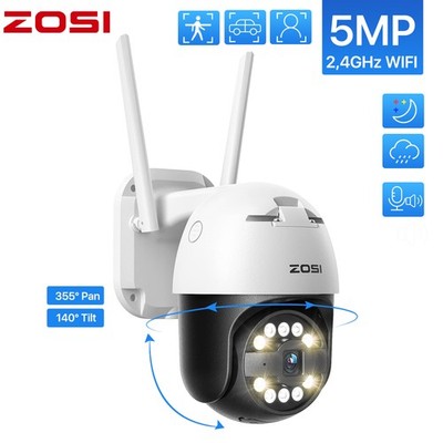 ZOSI 5MP WLAN Überwachungskamera Außen 360° Wi-Fi PTZ Schwenkbar Farbnachtsicht