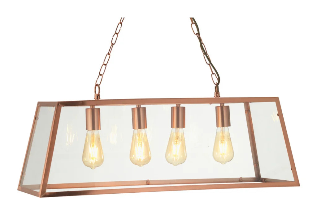 Ceiling Light Copper Riga 4 Oaks Lighting 1524/4 CU