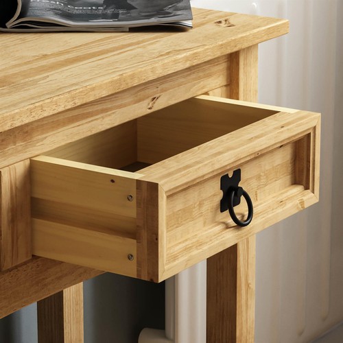 Corona Console Table Shelf 2 Drawer Storage Living Room Hallway Solid Pine Unit - Picture 5 of 8