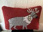 Reindeer Hooked Wool Pillow Chandler 4 Corners by Laura Megroz Holiday Christmas — photo 9