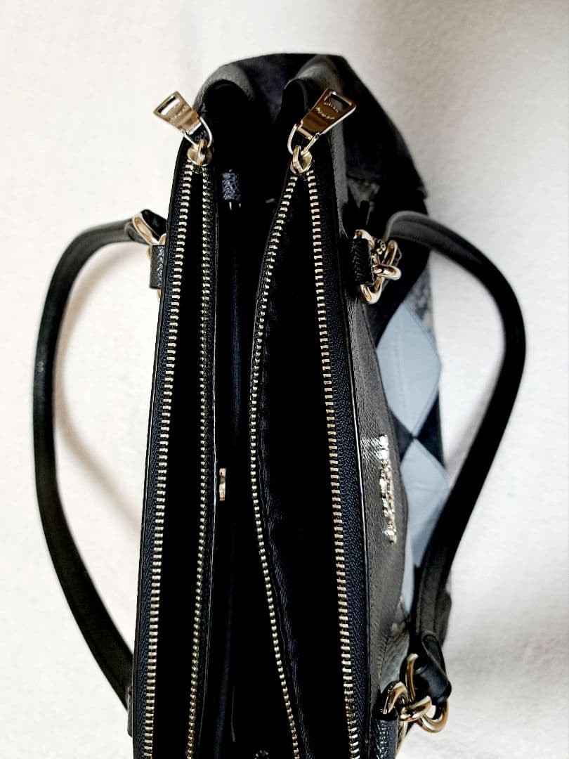 COACH handbag patchwork diamond pattern 30a - image 9