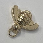 Vintage BOCK Solid 14K Yellow Gold Diamond Bee Pendant 3.7 Grams — photo 1