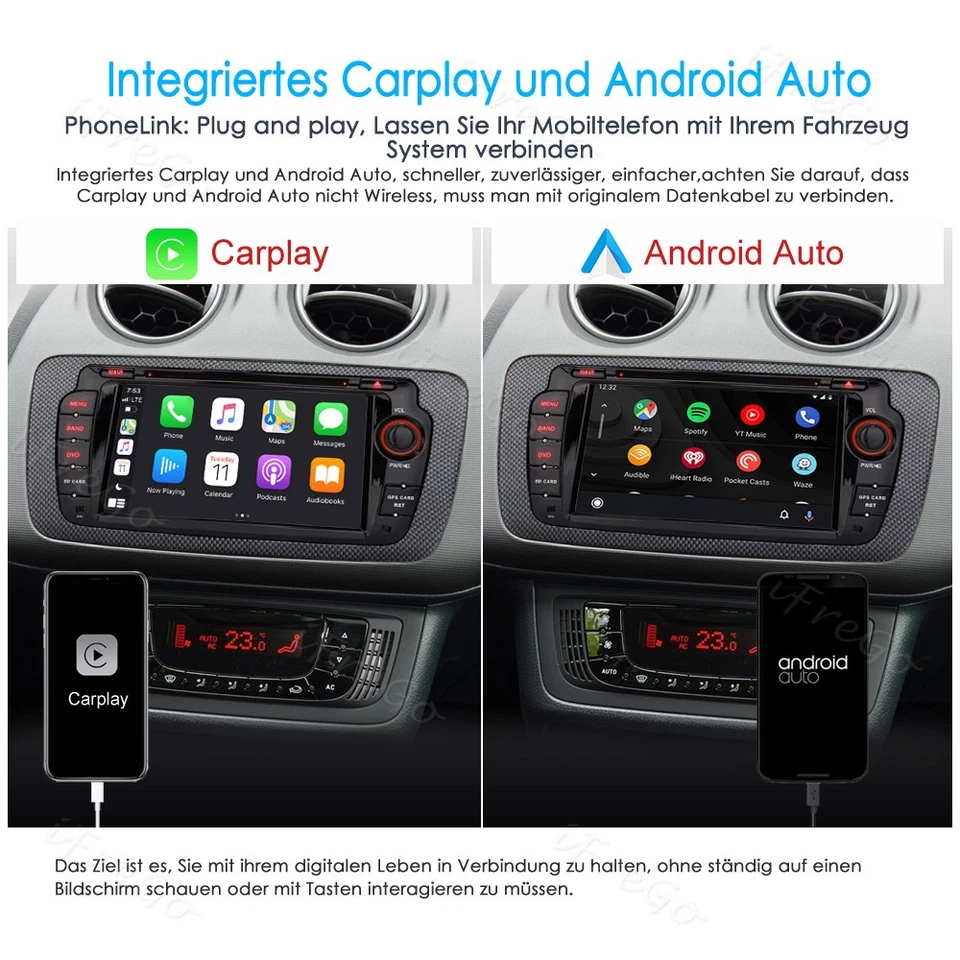 7" HD Android Autoradio für VW Seat Ibiza 6J (2009-2013) mit GPS WLAN DVD 2DIN - Bild 4 von 4