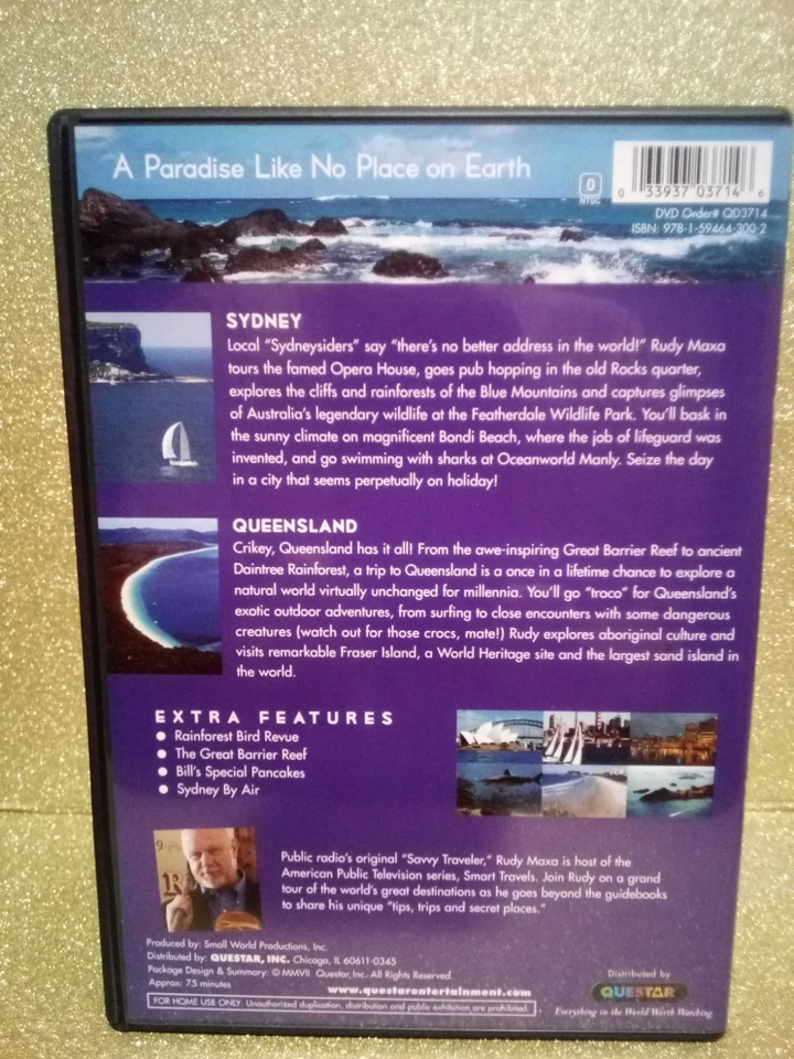 (1-1389) "AUSTRALIA TO THE MAX with RUDY MAXA" DVD / PRE-WATCHED / 2007 / TRAVEL Foto 4 de 4