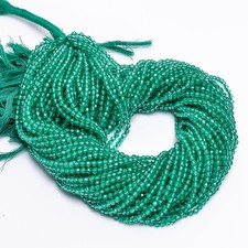 Tsavorite Quartz Gemstone Round Shape Faceted Beads 3 mm Strand 12.5" UGB-332