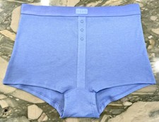 NEW Victoria Secret PINK High Waist Shortie Boyshort RIBBED Cornflower Blue XXL