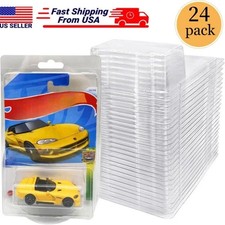 24 Pack Clear Protector Case Plastic Display Fit For Hot Wheels US STOCK