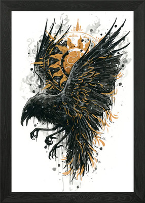 Three Legged Crow Framed Wall Art Poster Canvas Print Picture
