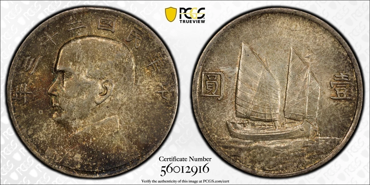 未曾流通银色1934 年中华帝国银币(Pre - 1948) | eBay