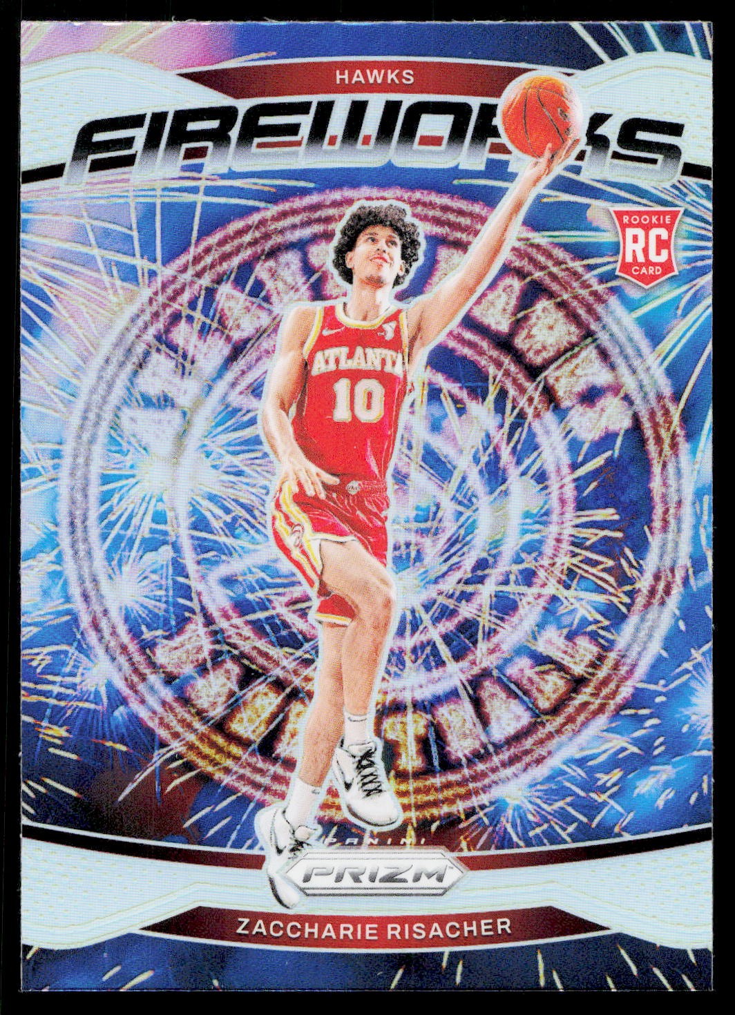 2024-25 Panini Prizm #6 Zaccharie Risacher Fireworks Prizms Silver