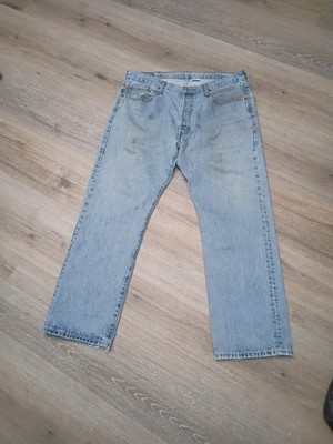 Vintage Made In MexiconLevi's Men's 501 38x30  With Light Wash And Distressing