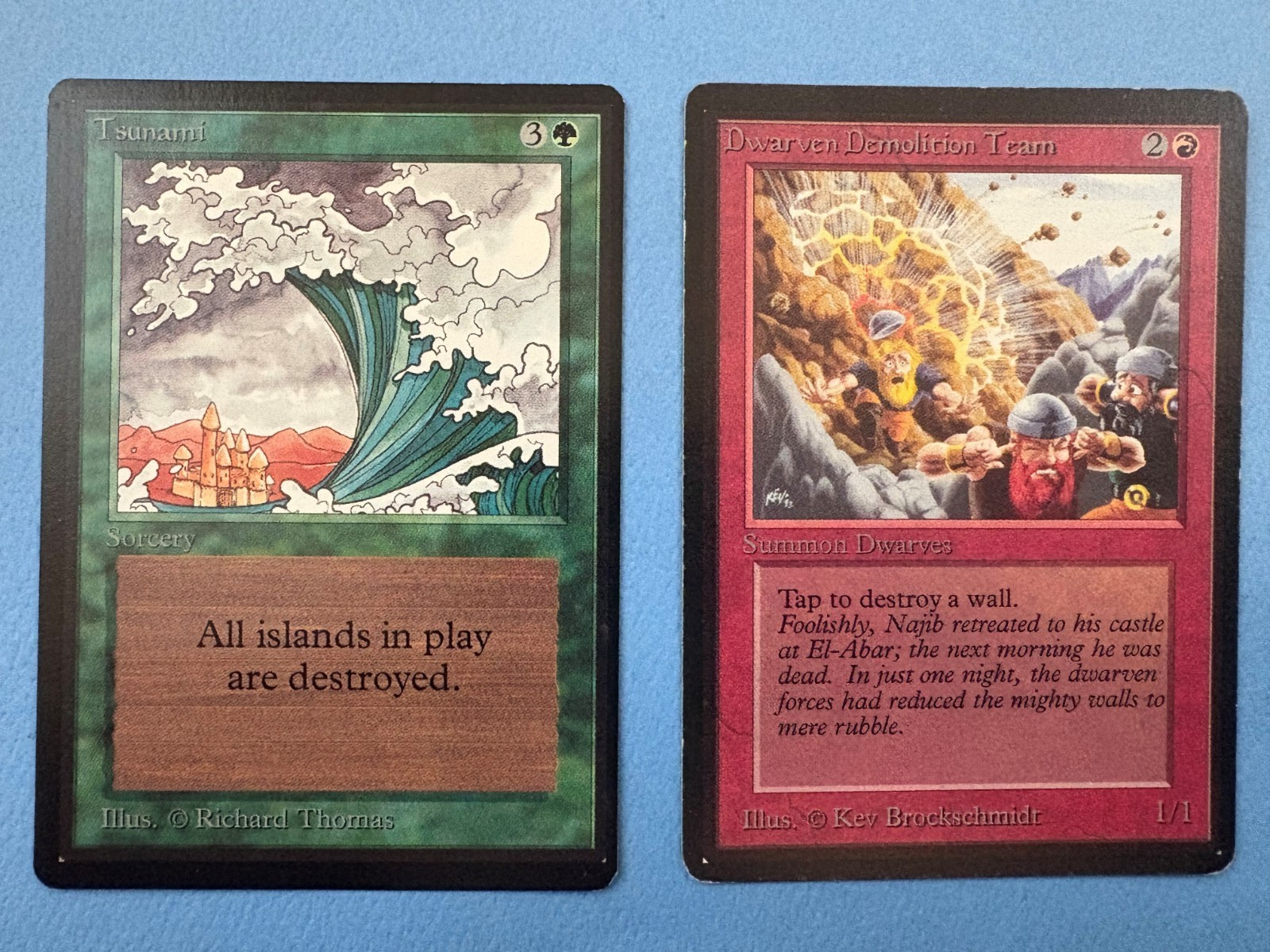 MTG Beta Edition, Tsunami and Dwarven Demolition Team! 1993 Vintage Magic!