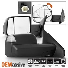Fit 02-08 Dodge Ram 1500 /03-09 2500 3500 Power Heated [2009 Style] Tow Mirrors