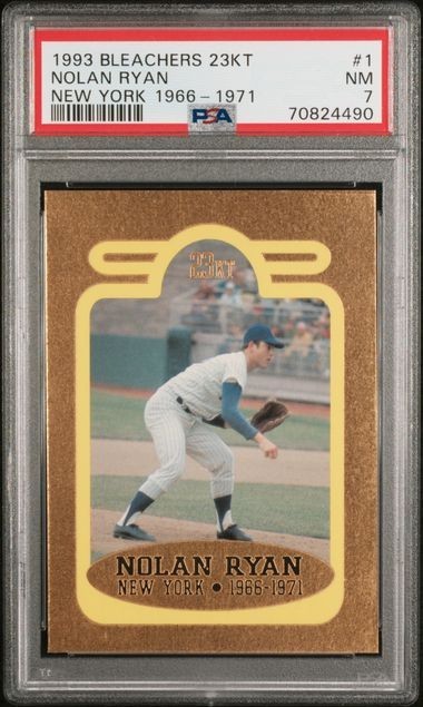 PSA 7 NM NOLAN RYAN HOF 1993 BLEACHERS 23KT-1 GRADED VINTAGE GOLD RARE MLB TPHLC