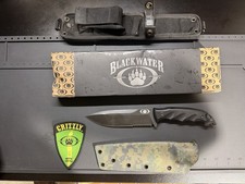 Blackwater USA DISCONTINUED Grizzly 6 Knife With Box, Custom Sheath And Extras