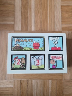 Perpetual Calender Ewiger Kalender Snoopy Hallmark Vintage Holz Sammler