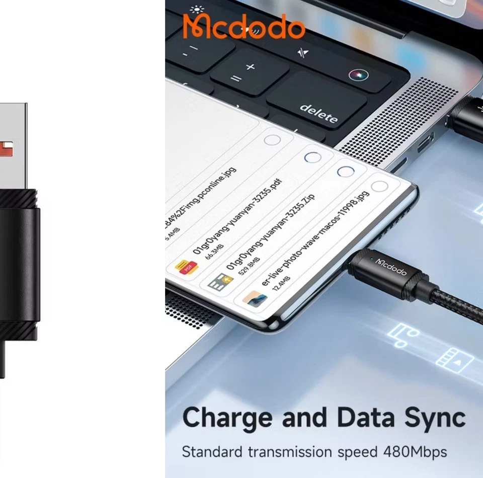 MCDODO DATA CABLE IPHONE,TYPE-C & MICROUSB - Image 2 of 3