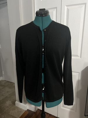 Vintage Yarnworks Black Cardigan Womens S Capsule Wardrobe Basic Classic