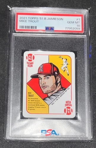2021 Topps 1951 Blake Jamieson Mike Trout #1 PSA 10 Gemt Mint