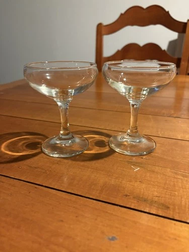 Vintage Coupe Glass Cocktail Champagne Saucers Set Of Two