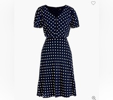 J. Crew Navy Polka Dot Nautical Pin Up Classic Mini Dress Sz 2