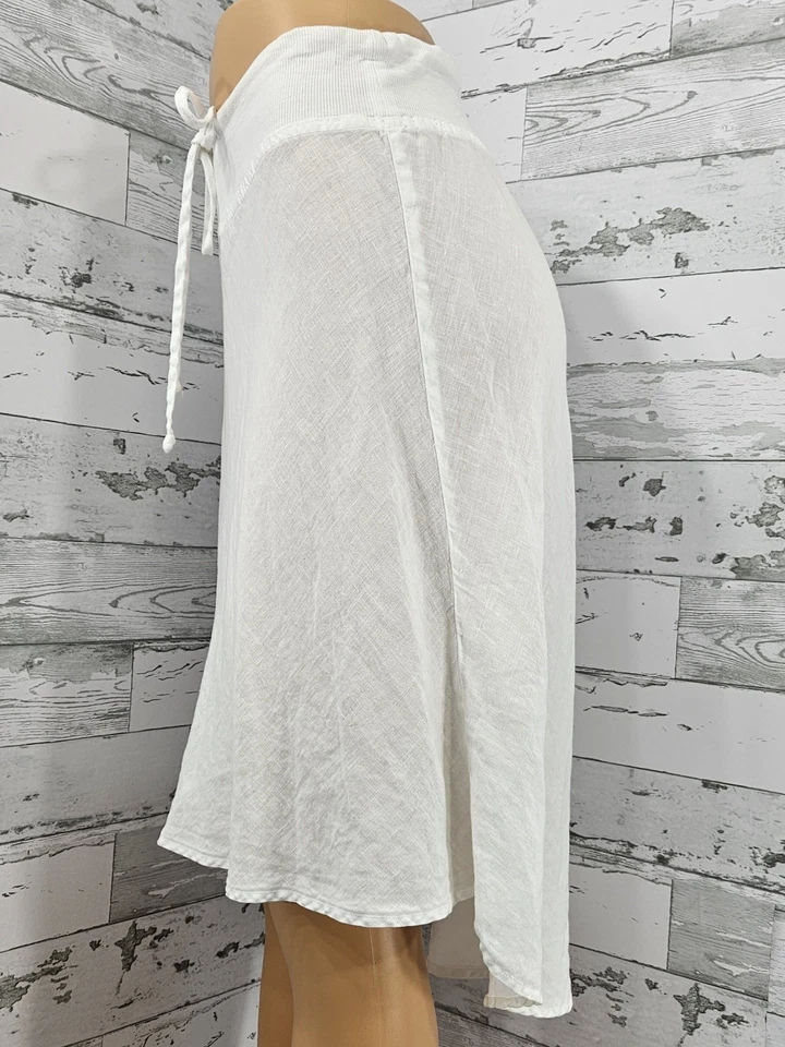 Три точки льняной чистый прикрыть белый Hi низкая юбка женщин средний - Изображение 2 из 4