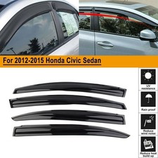 For 2012-2015 Honda Civic Sedan Smoke Window Visors Sun Rain Guards Vent Shade For 2012-2015 Honda Civic Sedan Smoke Window Visors Sun Rain Guards Vent Shade